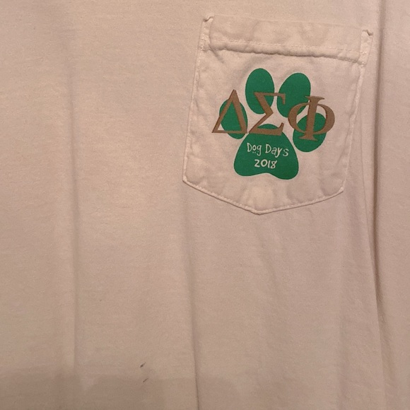 Alpha Xi Delta/ Delta Sigma Phi Dog Days Pocket Tee Shirt 2018 - Picture 4 of 4